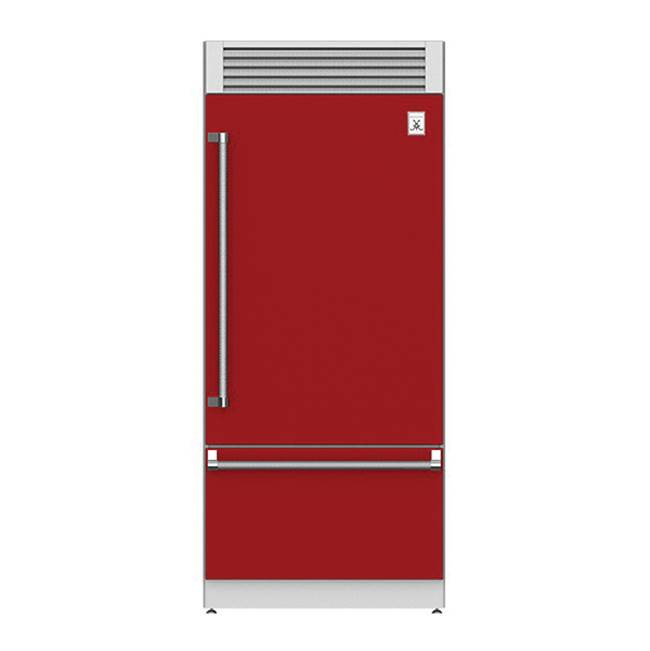 Hestan - Bottom Mount Refrigerator, Top Compressor, Pro, Left Hinged, 36'' - Matador Red