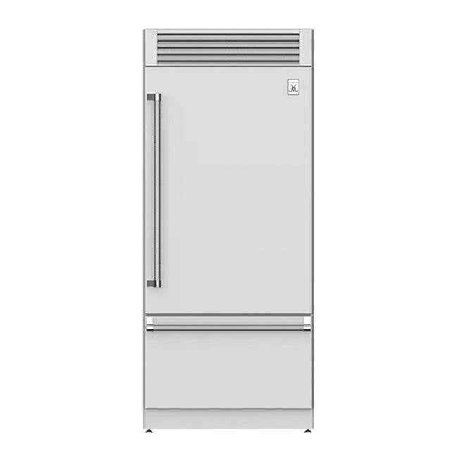 Hestan - Bottom Mount Refrigerator, Top Compressor, Pro, Left Hinged, 36'' - Steeletto Stainless Steel