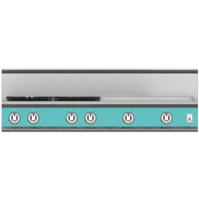 Hestan - Rangetop, 4 Burner with 24'' Griddle, 48'' - Bora Bora Turquoise