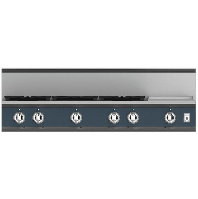 Hestan - Rangetop, 5 Burner with Griddle, 48'' - Pacific Fog Graphite Gray