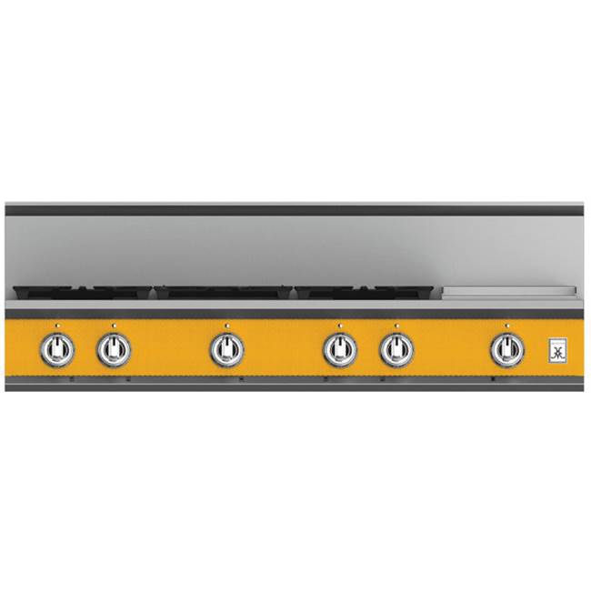 Hestan - Rangetop, 5 Burner with Griddle, 48'' - Sol Yellow