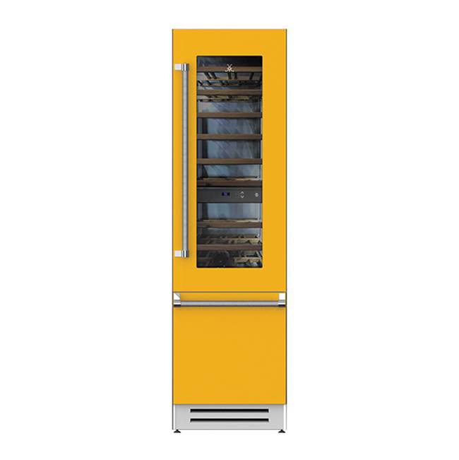 Hestan - Refrigerator with Wine, Left Hinged, 24'' - Sol Yellow