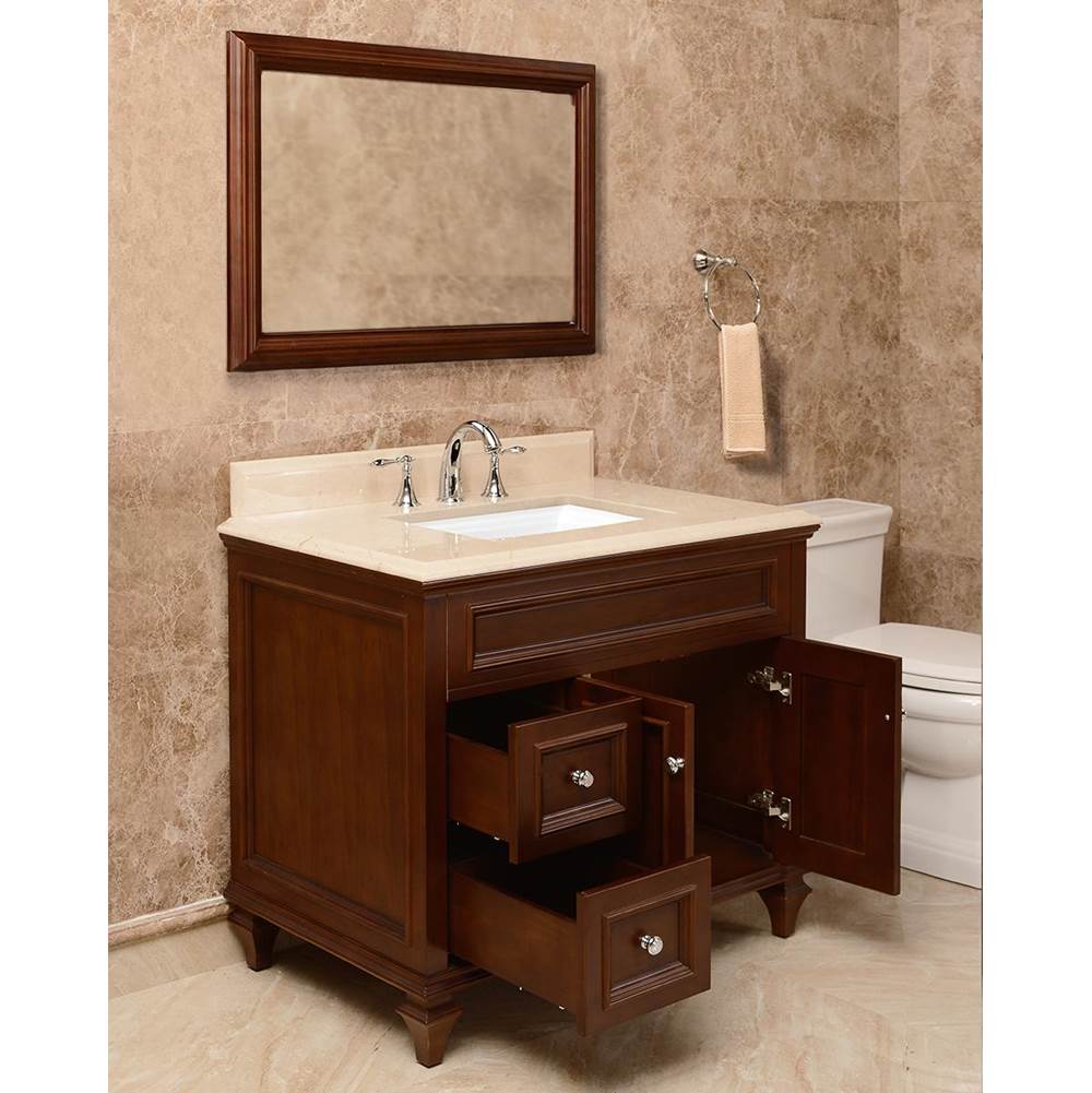 Icera - Presley Vanity Cabinet, 36-in Walnut Brown - Walnut Brown
