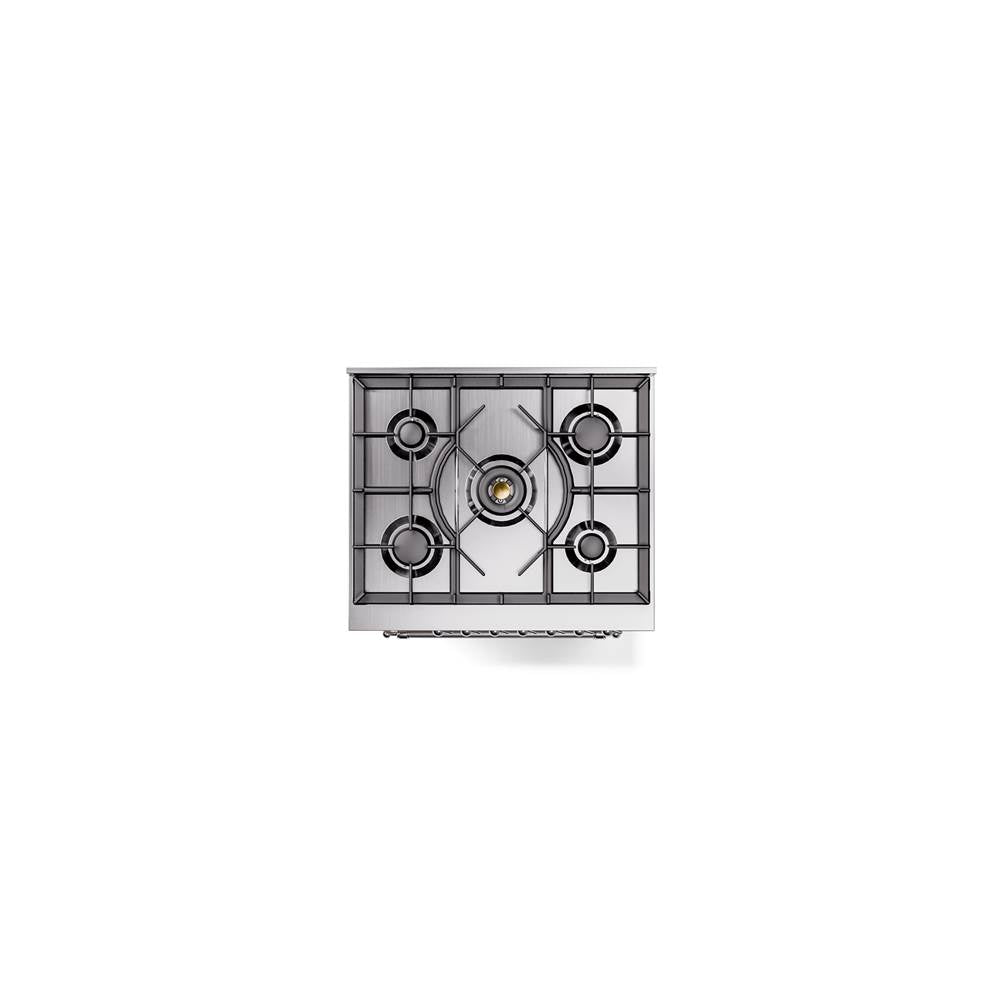 30'' Nostalgie II Series Freestanding Dual Fuel Range - Antique White - Bronze trim- Natural Gas