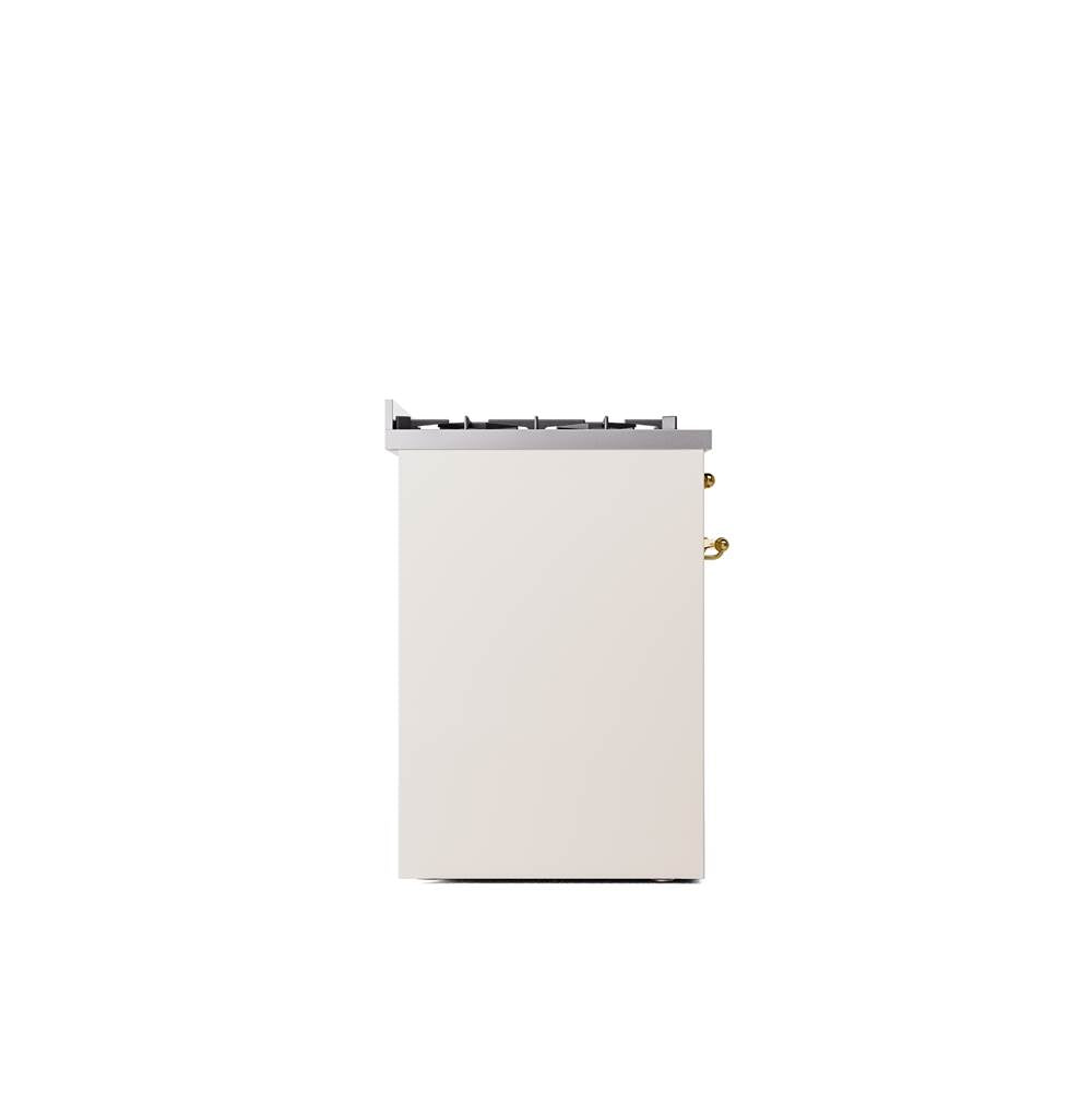 30'' Nostalgie II Series Freestanding Dual Fuel Range - Antique White - Bronze trim- Natural Gas