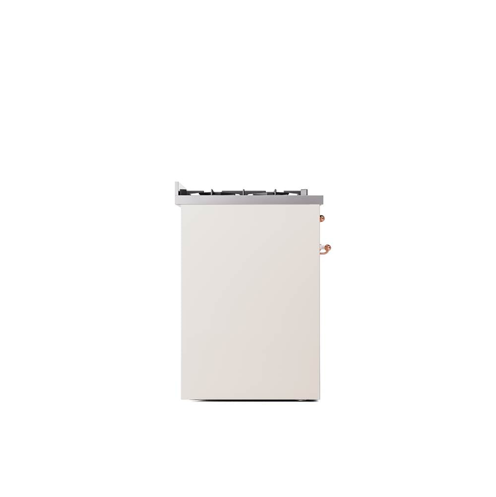 30'' Nostalgie II Series Freestanding Dual Fuel Range - Antique White - Bronze trim- Natural Gas