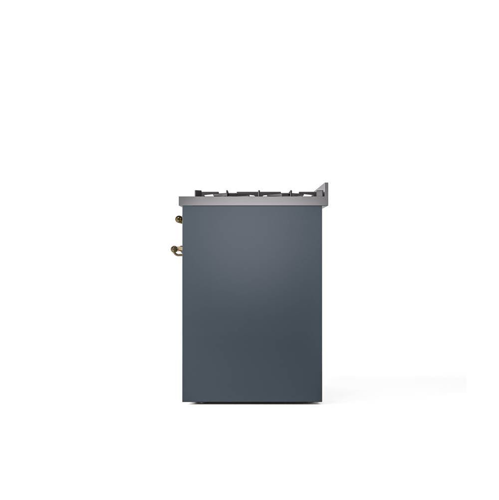 30'' Nostalgie II Series Freestanding Dual Fuel Range - Blue Grey - Bronze trim- Natural Gas
