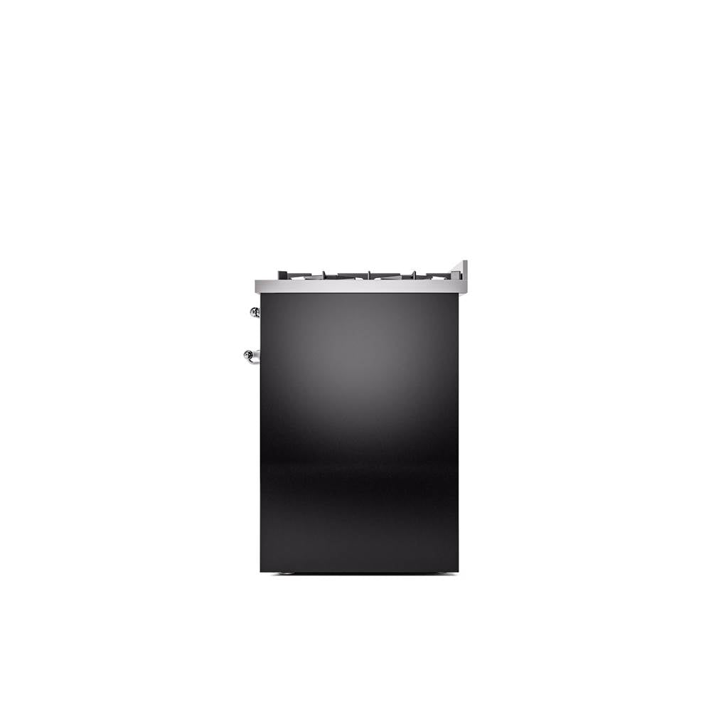 30'' Nostalgie II Series Freestanding Dual Fuel Range - Glossy Black - Bronze trim- Natural Gas