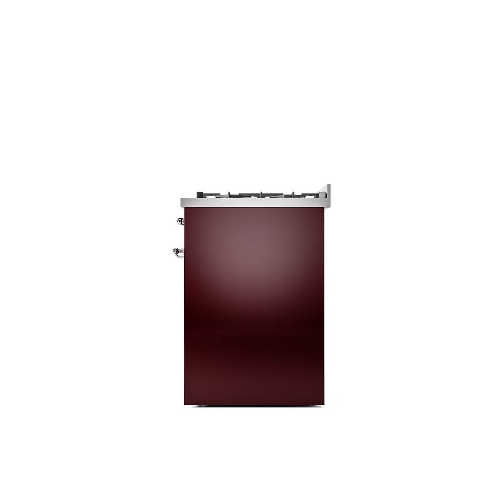 30'' Nostalgie II Series Freestanding Dual Fuel Range - Burgundy - Bronze trim- Natural Gas
