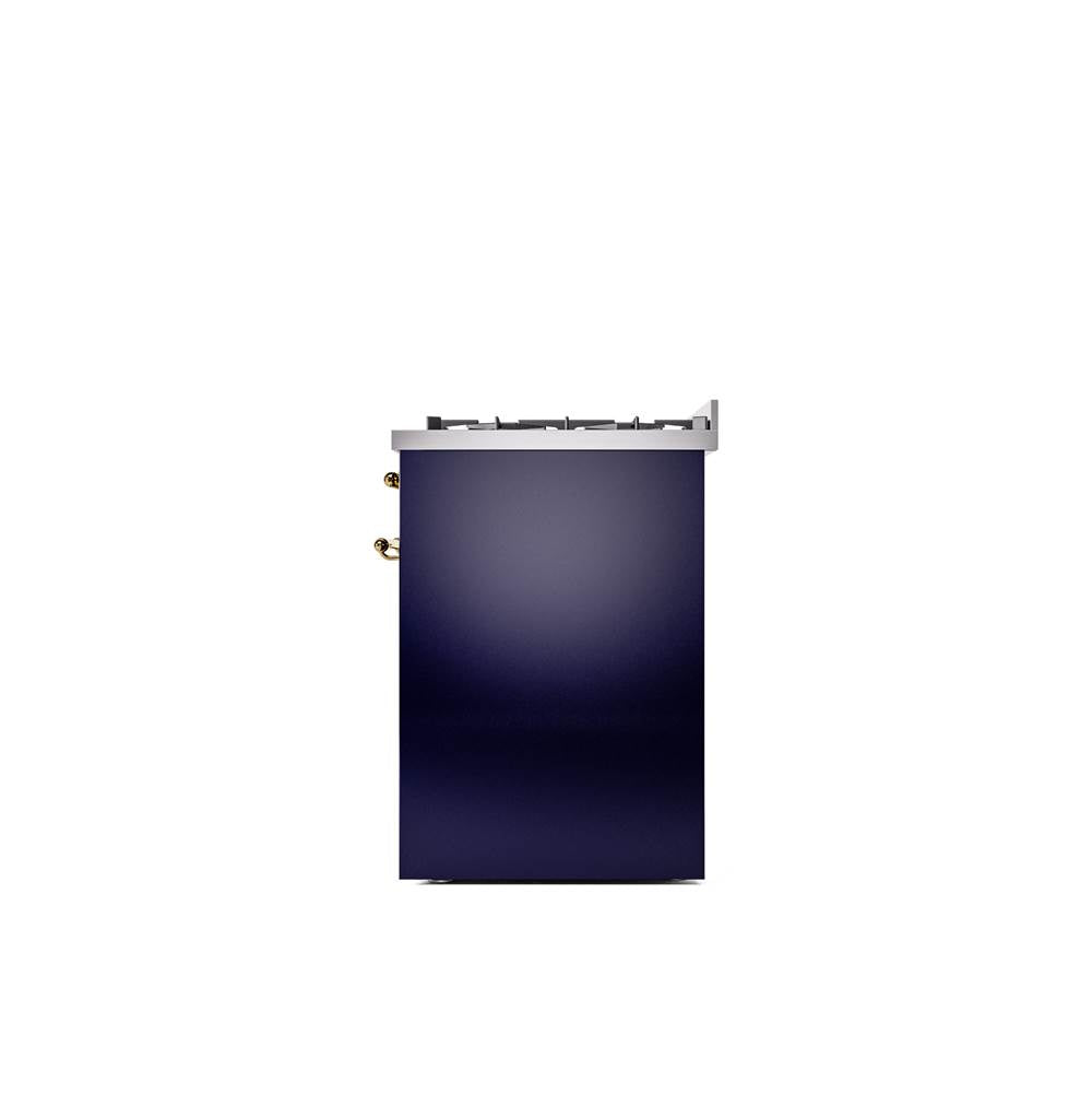 30'' Nostalgie II Series Freestanding Dual Fuel Range - Midnight Blue - Bronze trim- Natural Gas