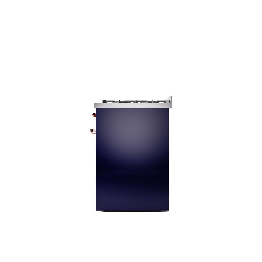 30'' Nostalgie II Series Freestanding Dual Fuel Range - Midnight Blue - Bronze trim- Natural Gas