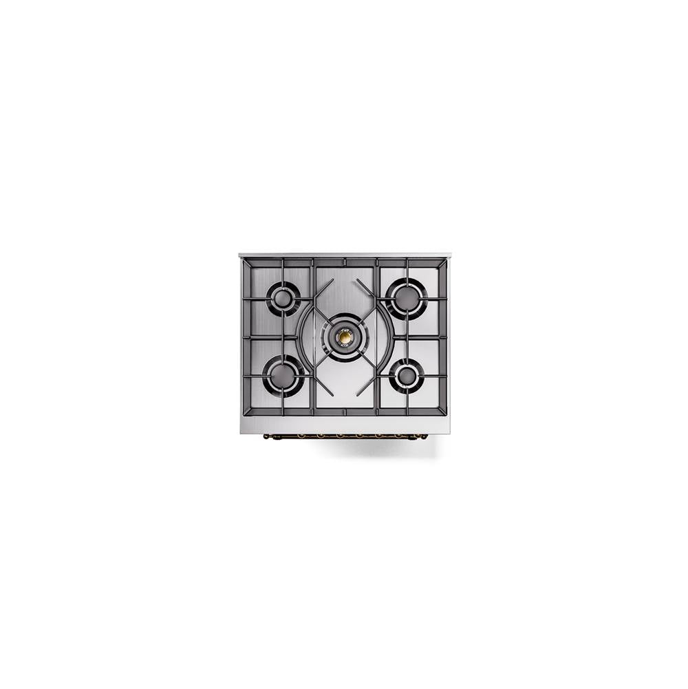 30'' Nostalgie II Series Freestanding Dual Fuel Range - Matte Graphite - Bronze trim- Natural Gas