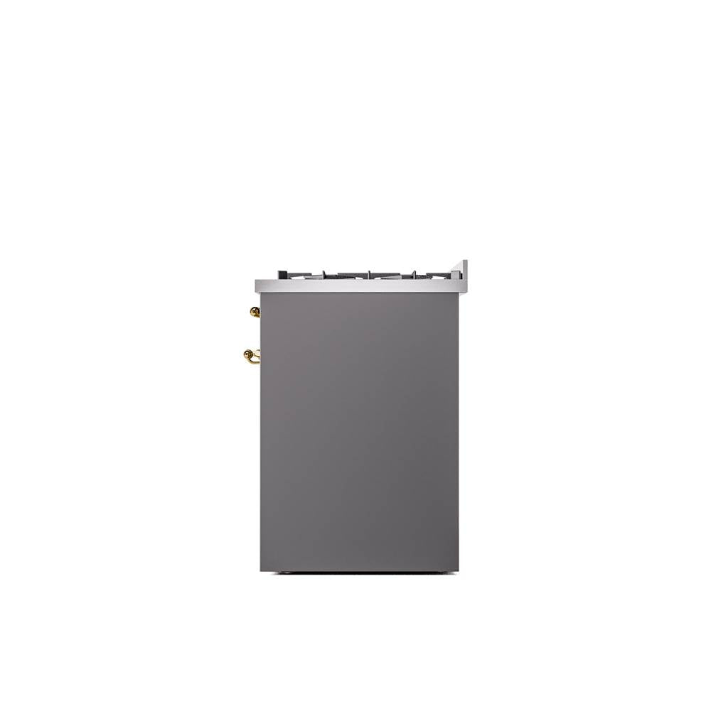 30'' Nostalgie II Series Freestanding Dual Fuel Range - Matte Graphite - Bronze trim- Natural Gas