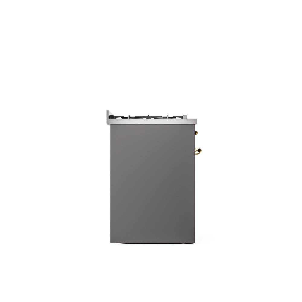 30'' Nostalgie II Series Freestanding Dual Fuel Range - Matte Graphite - Bronze trim- Natural Gas
