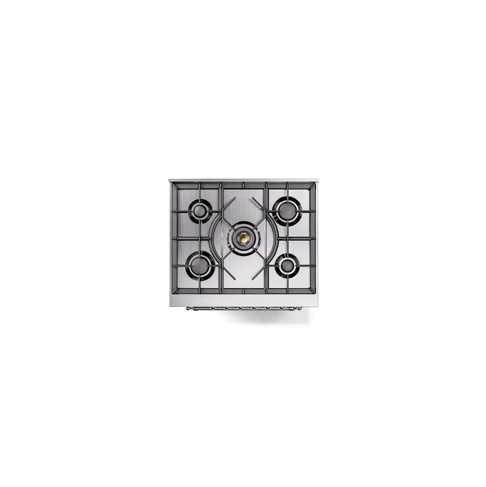 30'' Nostalgie II Series Freestanding Dual Fuel Range - Stainless Steel - Bronze trim- Natural Gas