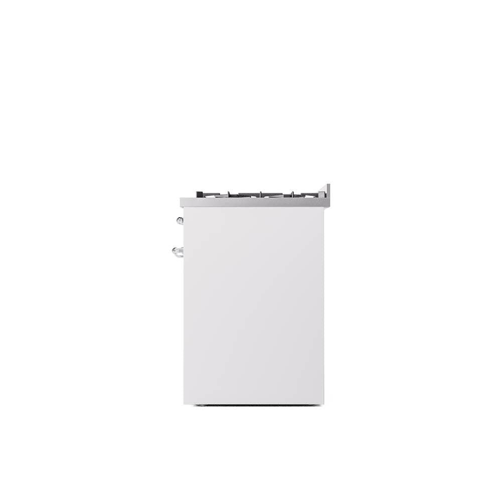 30'' Nostalgie II Series Freestanding Dual Fuel Range - White - Bronze trim- Natural Gas