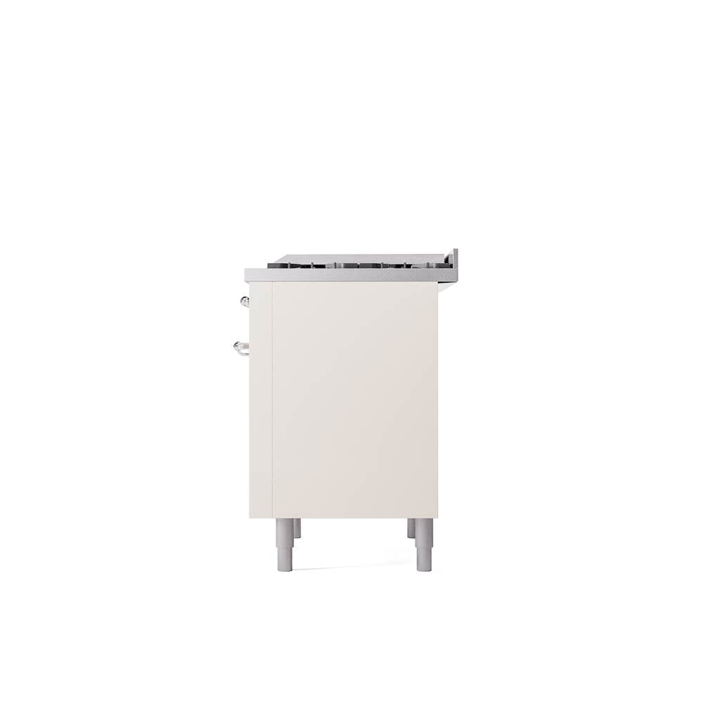36'' Nostalgie II Series Freestanding Dual Fuel Range - Antique White - Bronze trim - Griddle - Natural Gas
