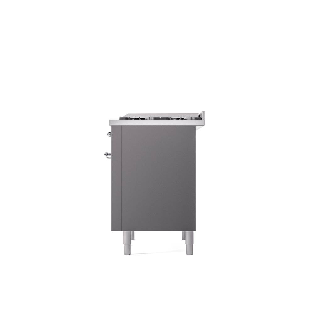 36'' Nostalgie II Series Freestanding Dual Fuel Range - Matte Graphite - Bronze trim - Griddle - Natural Gas