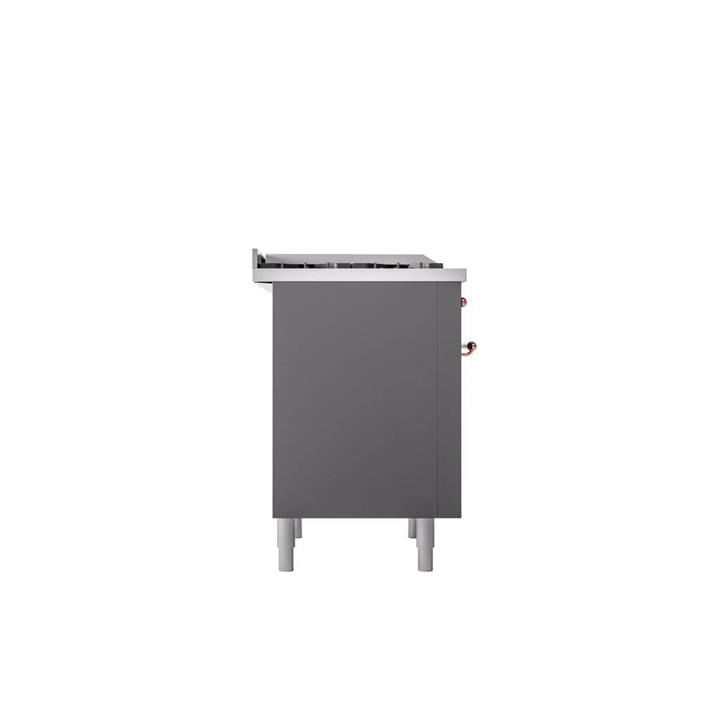 36'' Nostalgie II Series Freestanding Dual Fuel Range - Matte Graphite - Bronze trim - Griddle - Natural Gas