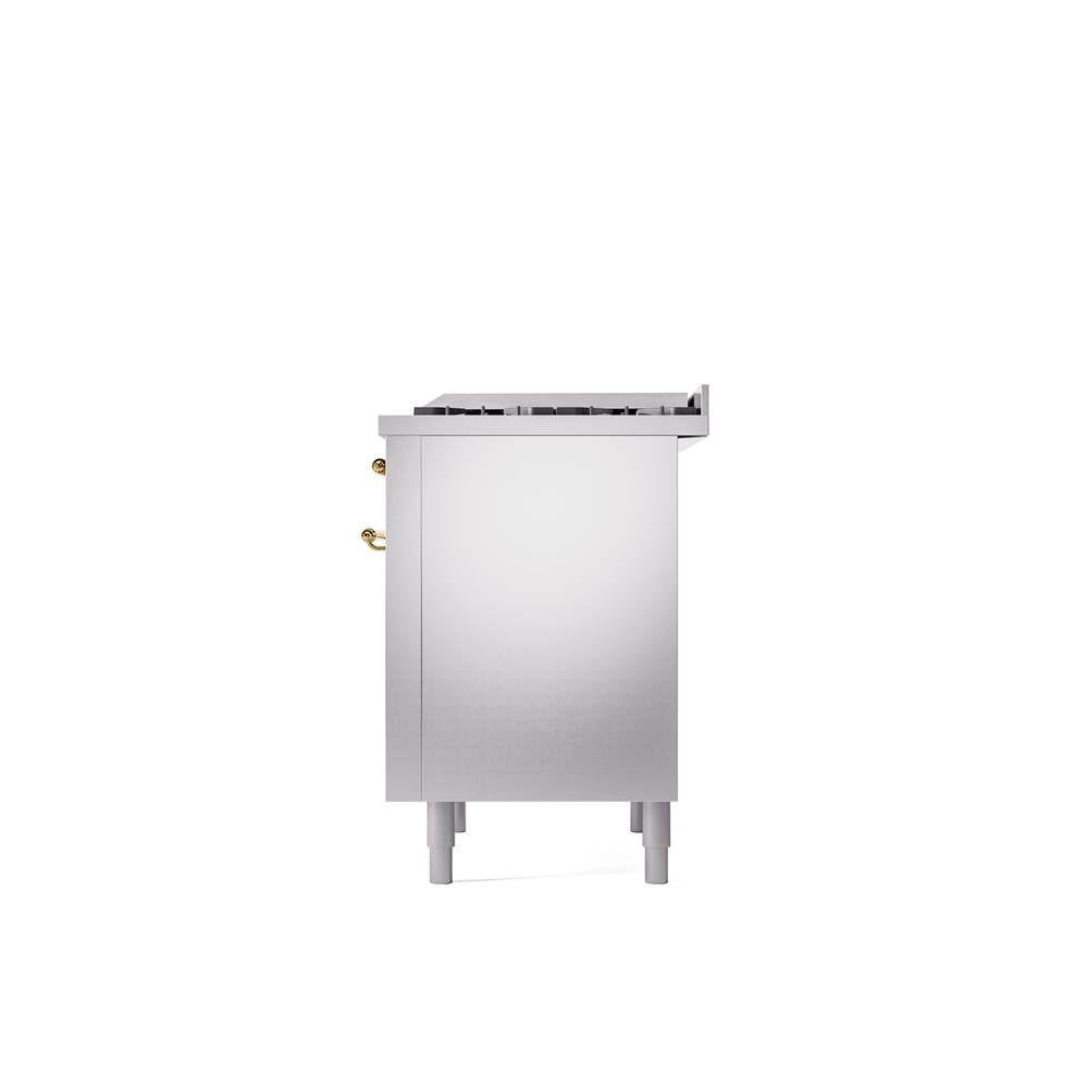 36'' Nostalgie II Series Freestanding Dual Fuel Range - Stainless Steel - Bronze trim - Griddle - Natural Gas
