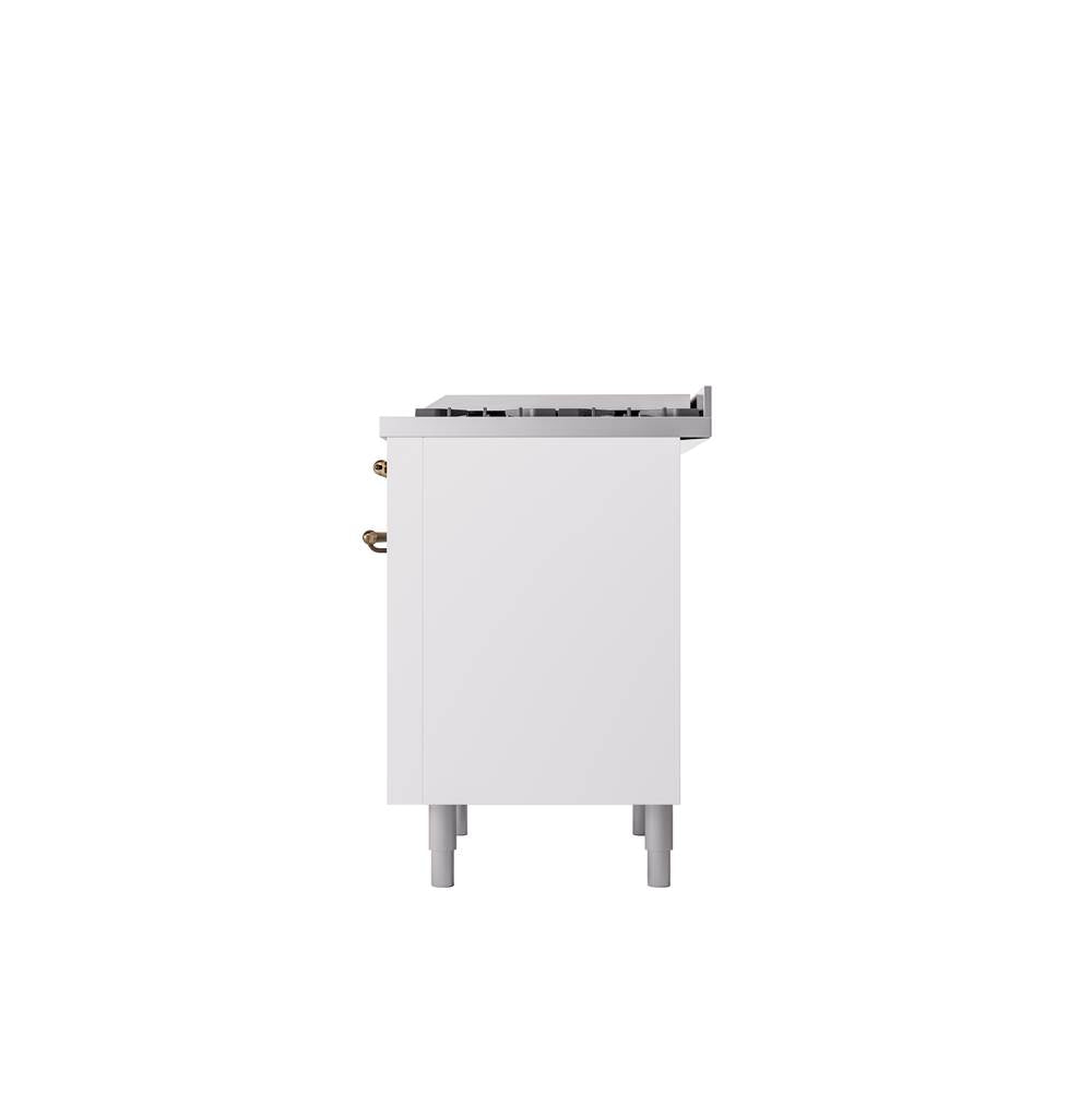36'' Nostalgie II Series Freestanding Dual Fuel Range - White - Bronze trim - Griddle - Natural Gas