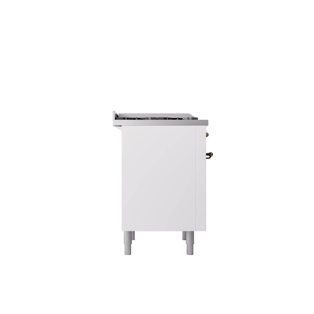 36'' Nostalgie II Series Freestanding Dual Fuel Range - White - Bronze trim - Griddle - Natural Gas