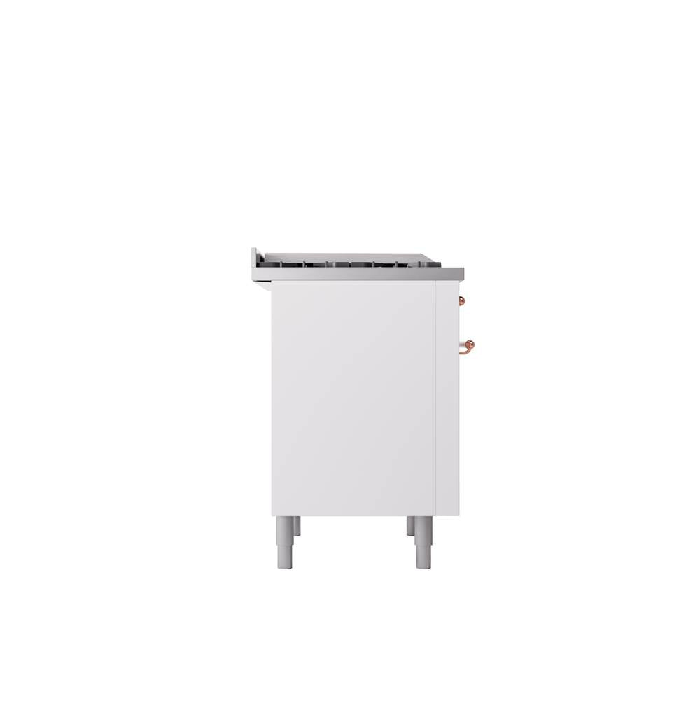 36'' Nostalgie II Series Freestanding Dual Fuel Range - White - Bronze trim - Griddle - Natural Gas