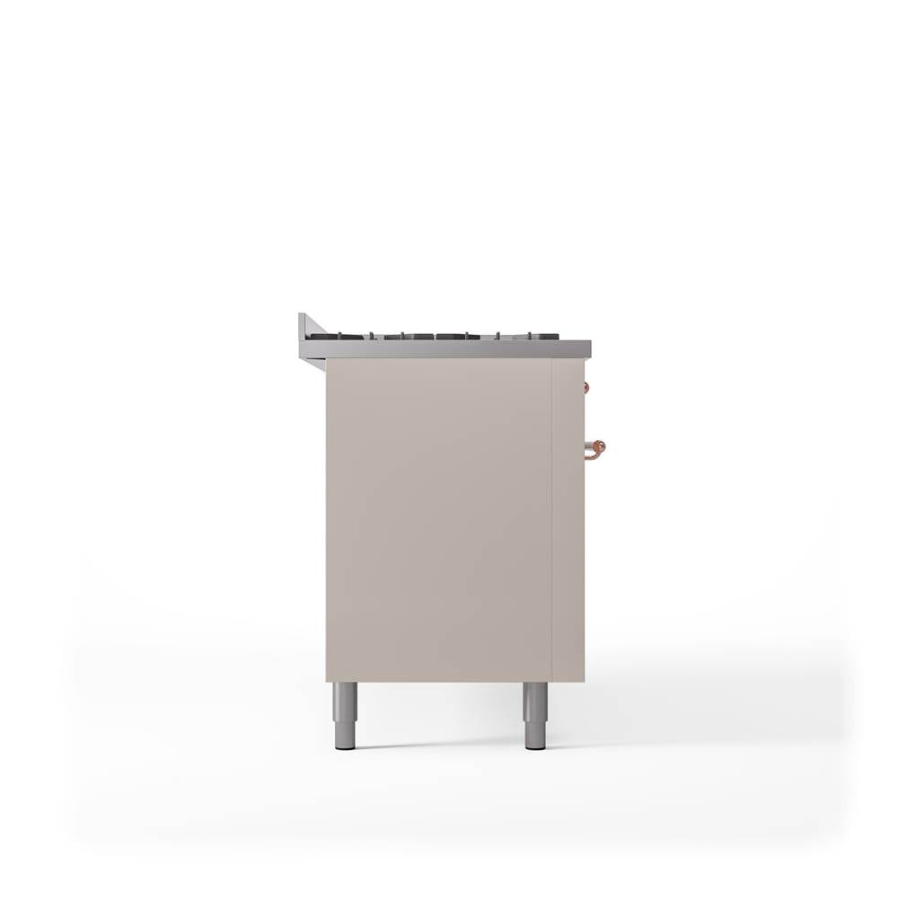 60'' Nostalgie II Series Freestanding Dual Fuel Range - Double Oven - Antique White - Bronze trim - Griddle - Natural Gas