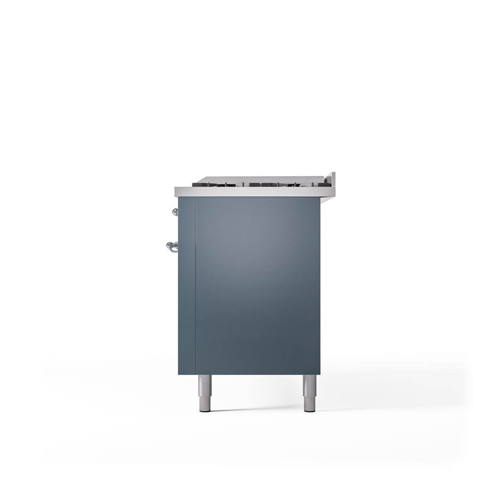 60'' Nostalgie II Series Freestanding Dual Fuel Range - Double Oven - Blue Grey - Bronze trim - Griddle - Natural Gas
