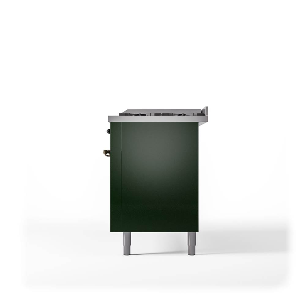 60'' Nostalgie II Series Freestanding Dual Fuel Range - Double Oven - Emerald Green - Bronze trim - Griddle - Natural Gas