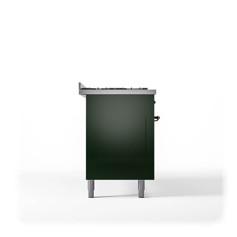 60'' Nostalgie II Series Freestanding Dual Fuel Range - Double Oven - Emerald Green - Bronze trim - Griddle - Natural Gas