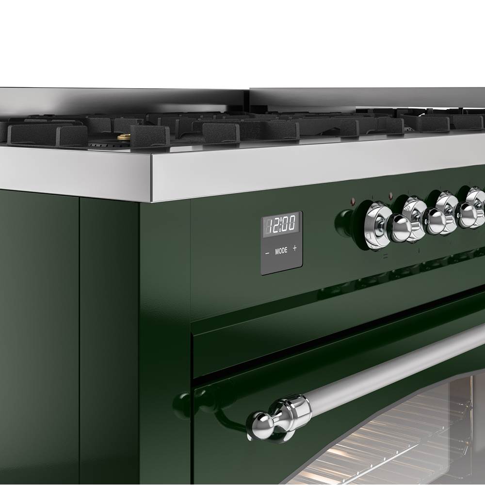 60'' Nostalgie II Series Freestanding Dual Fuel Range - Double Oven - Emerald Green - Bronze trim - Griddle - Natural Gas