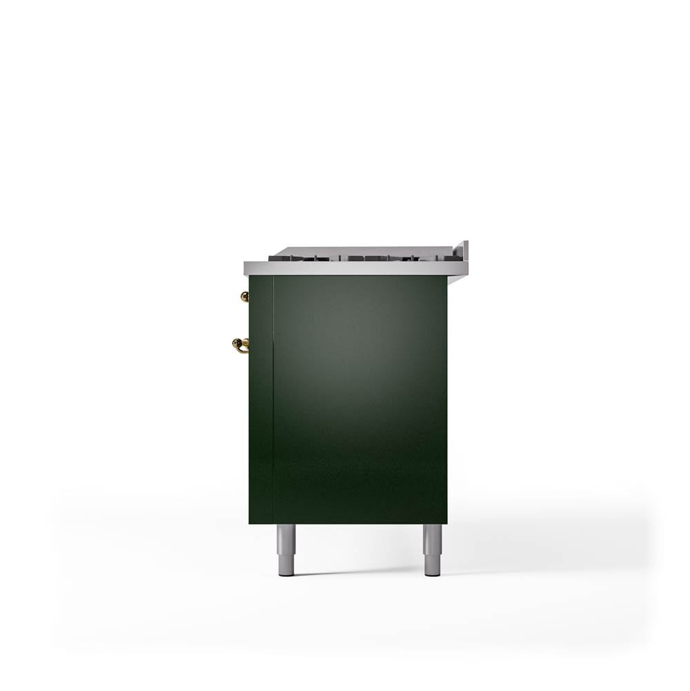 60'' Nostalgie II Series Freestanding Dual Fuel Range - Double Oven - Emerald Green - Bronze trim - Griddle - Natural Gas