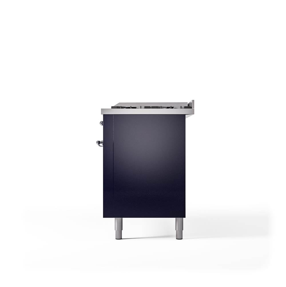 60'' Nostalgie II Series Freestanding Dual Fuel Range - Double Oven - Midnight Blue - Bronze trim - Griddle - Natural Gas