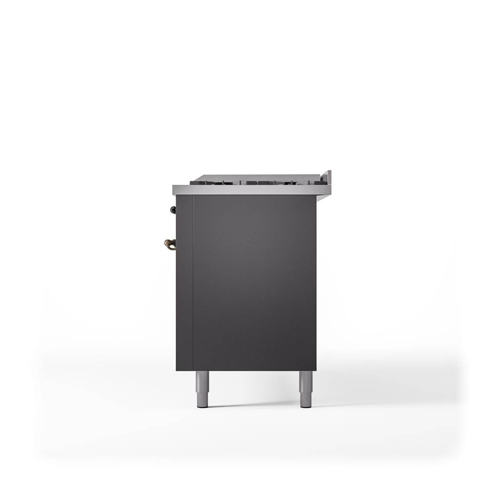 60'' Nostalgie II Series Freestanding Dual Fuel Range - Double Oven - Matte Graphite - Bronze trim - Griddle - Natural Gas