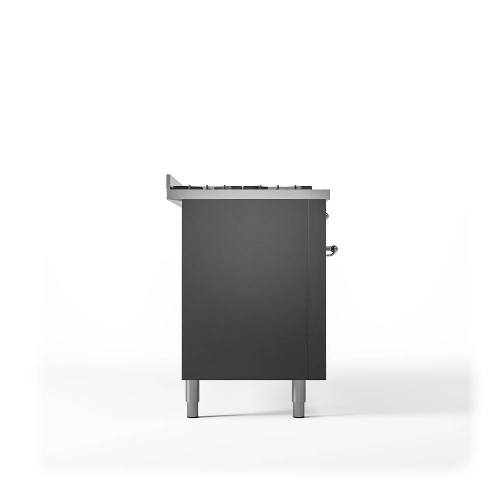 60'' Nostalgie II Series Freestanding Dual Fuel Range - Double Oven - Matte Graphite - Bronze trim - Griddle - Natural Gas