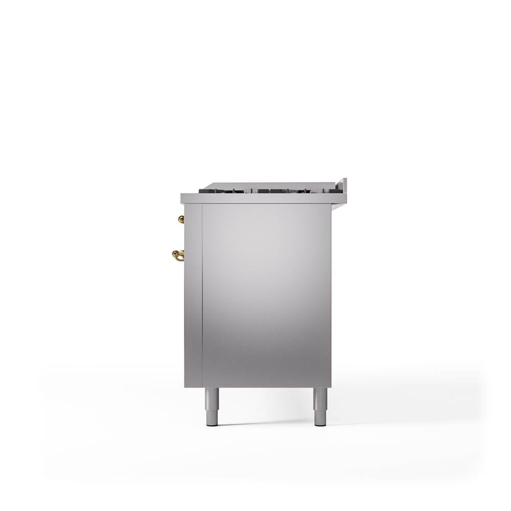 60'' Nostalgie II Series Freestanding Dual Fuel Range - Double Oven - Stainless Steel - Bronze trim - Griddle - Natural Gas