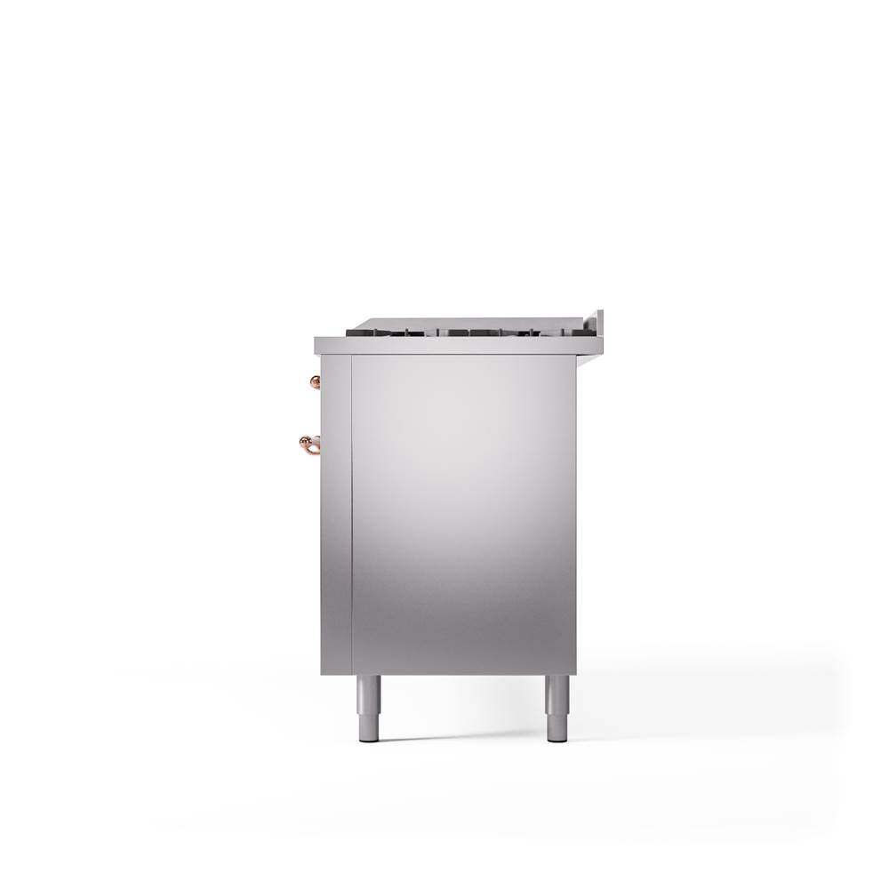 60'' Nostalgie II Series Freestanding Dual Fuel Range - Double Oven - Stainless Steel - Bronze trim - Griddle - Natural Gas