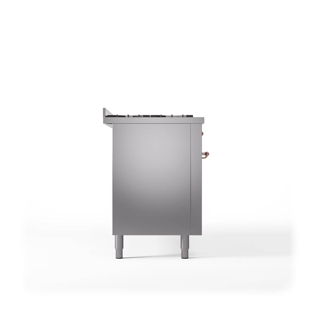 60'' Nostalgie II Series Freestanding Dual Fuel Range - Double Oven - Stainless Steel - Bronze trim - Griddle - Natural Gas