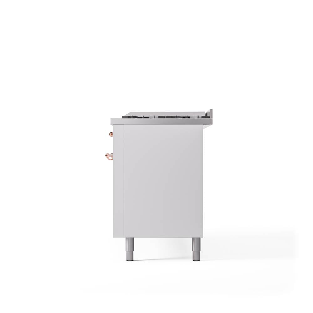 60'' Nostalgie II Series Freestanding Dual Fuel Range - Double Oven - White - Bronze trim - Griddle - Natural Gas