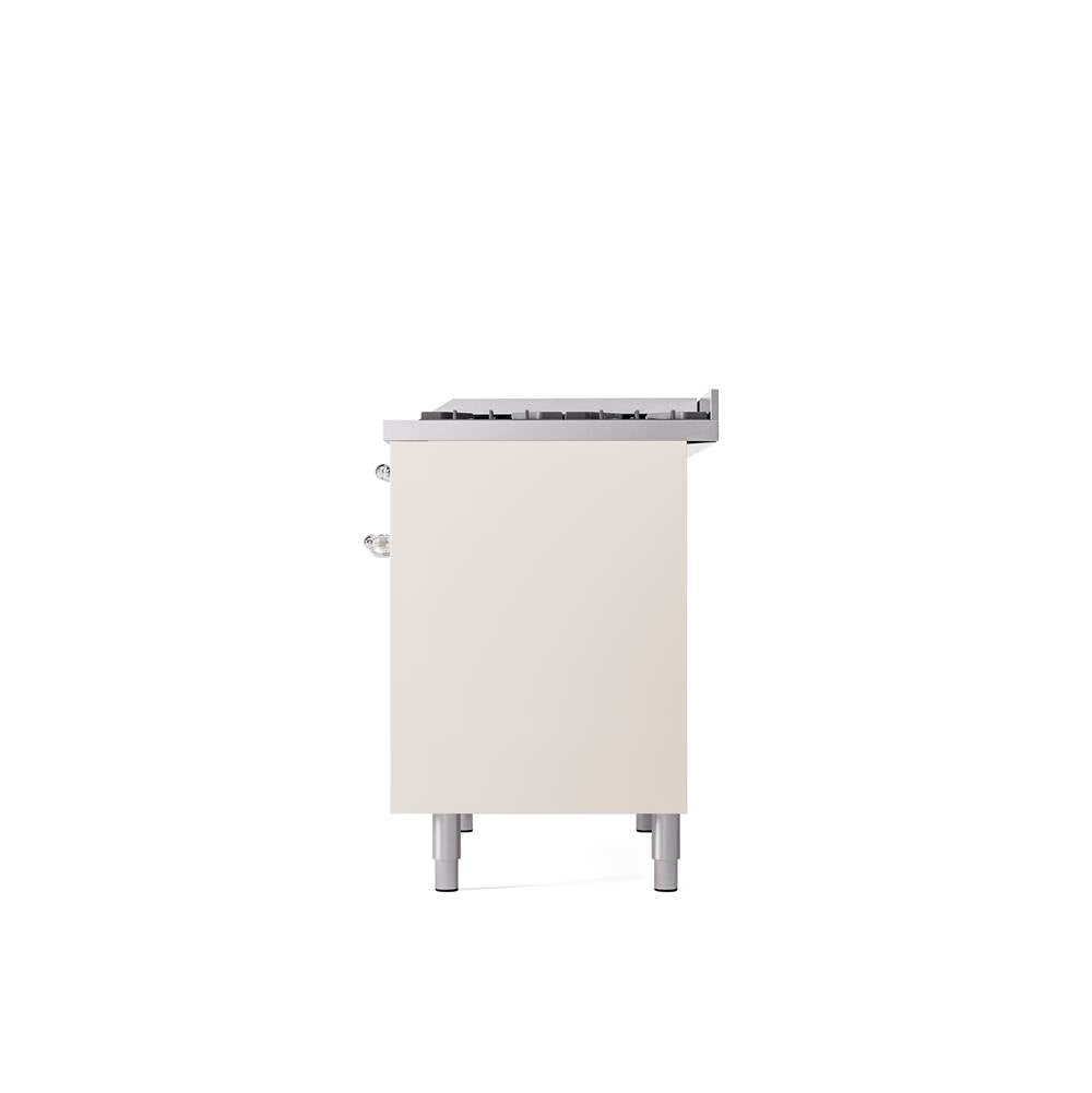 40'' Nostalgie II Series Freestanding Dual Fuel Range - Double Oven - Antique White - Bronze trim - Griddle - Natural Gas
