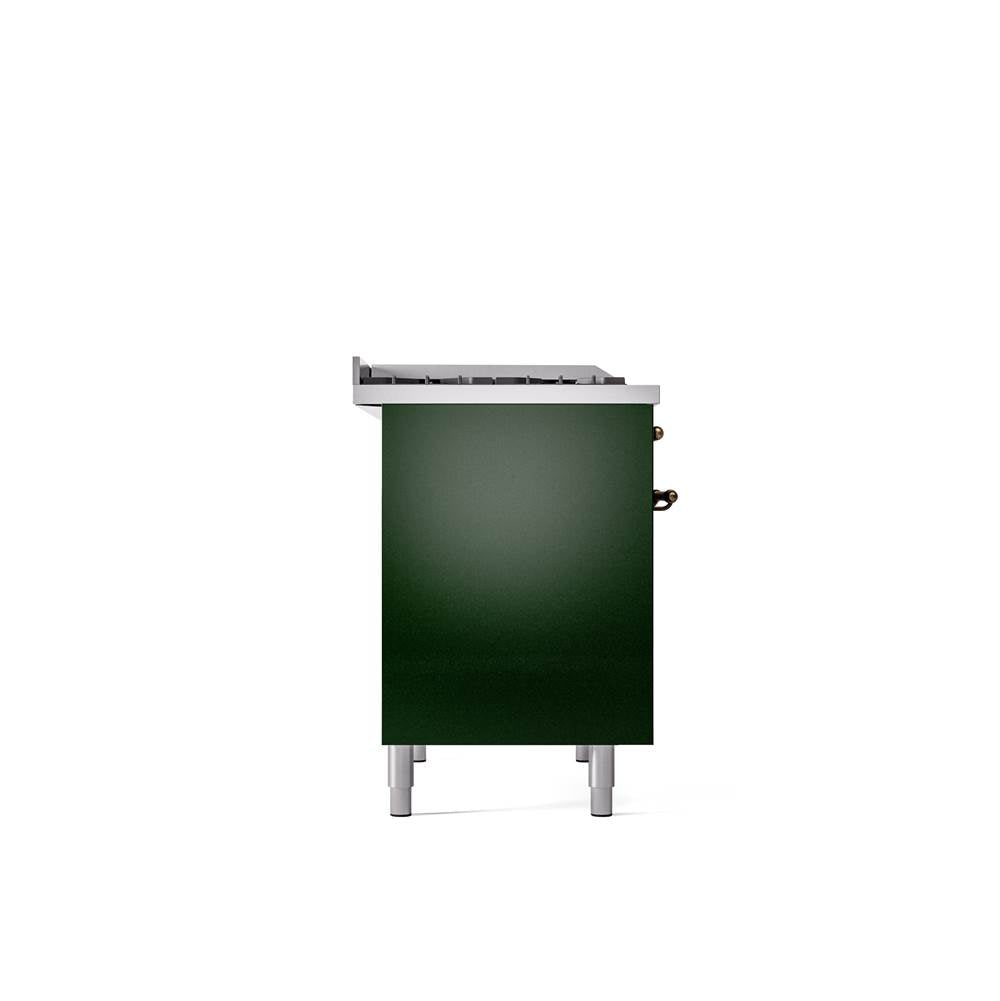 40'' Nostalgie II Series Freestanding Dual Fuel Range - Double Oven - Emerald Green - Bronze trim - Griddle - Natural Gas