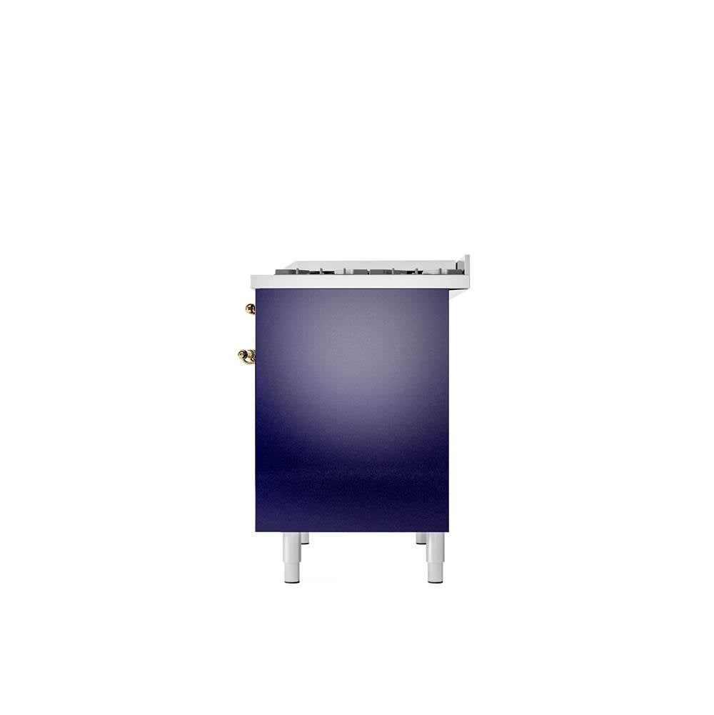 40'' Nostalgie II Series Freestanding Dual Fuel Range - Double Oven - Midnight Blue - Bronze trim - Griddle - Natural Gas