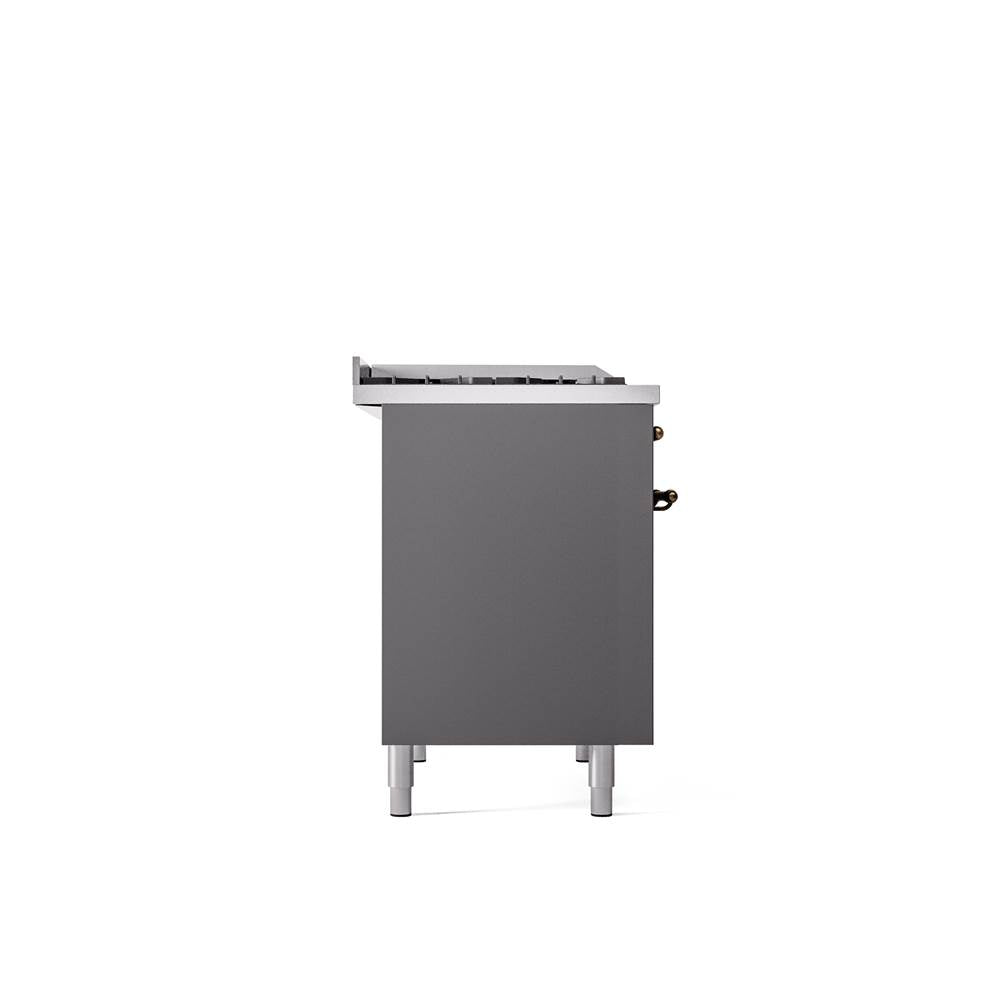 40'' Nostalgie II Series Freestanding Dual Fuel Range - Double Oven - Matte Graphite - Bronze trim - Griddle - Natural Gas