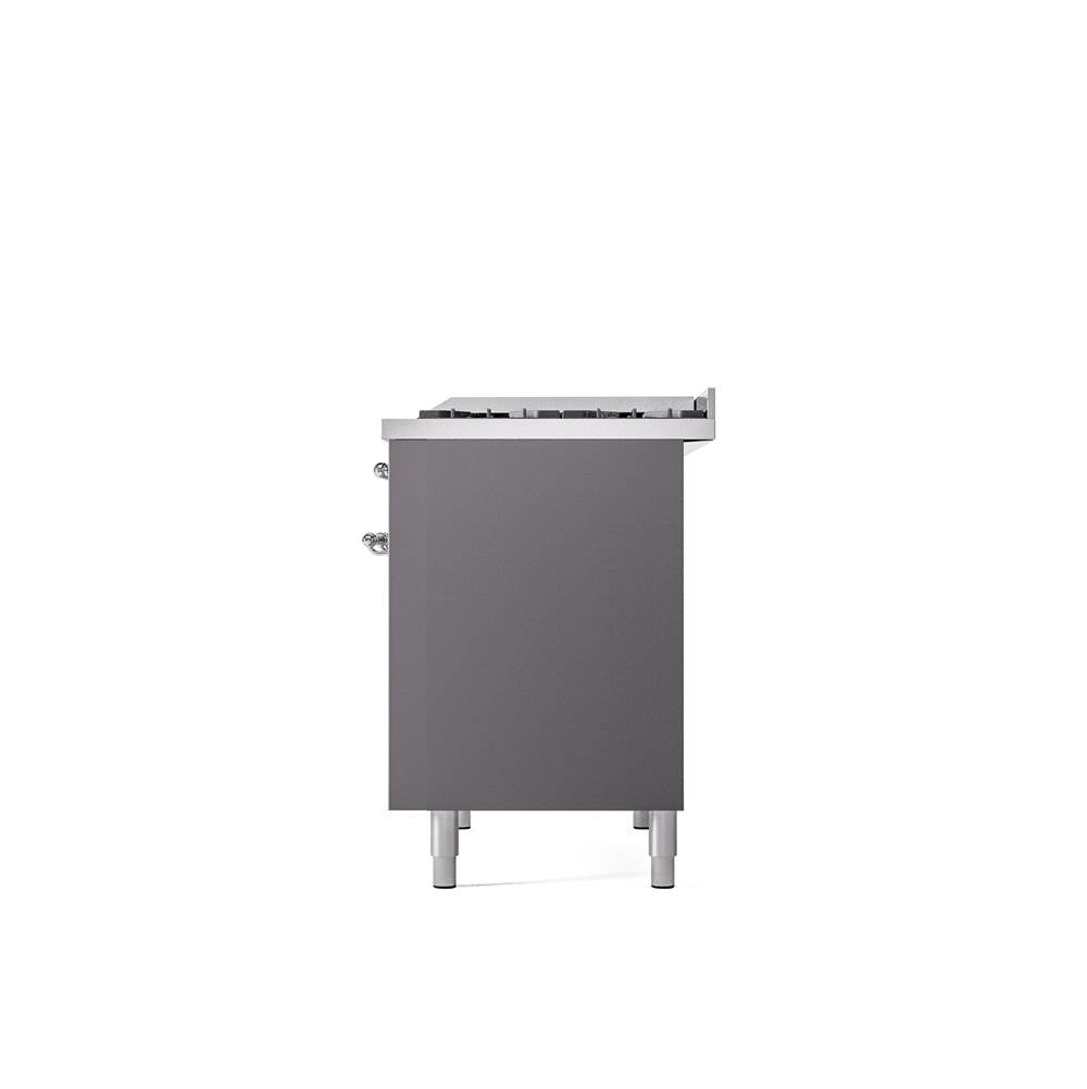 40'' Nostalgie II Series Freestanding Dual Fuel Range - Double Oven - Matte Graphite - Bronze trim - Griddle - Natural Gas