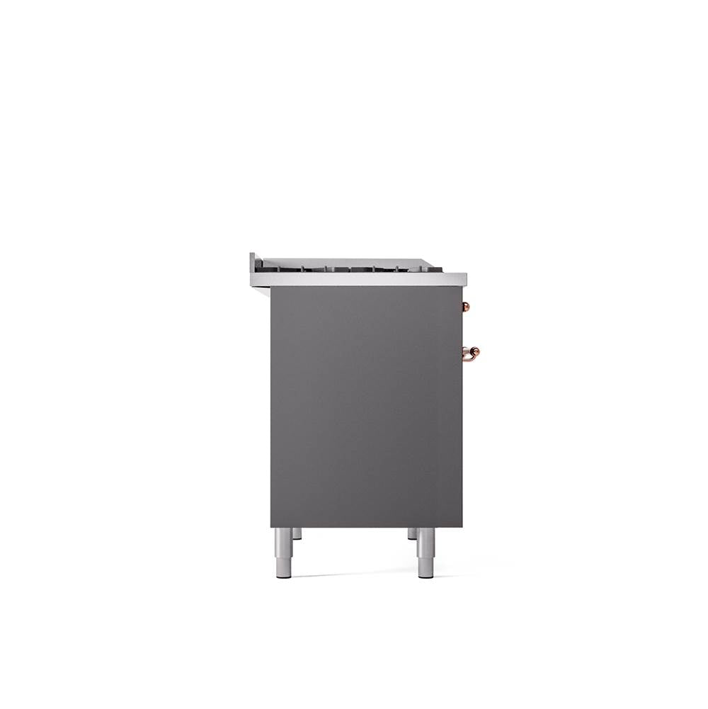 40'' Nostalgie II Series Freestanding Dual Fuel Range - Double Oven - Matte Graphite - Bronze trim - Griddle - Natural Gas
