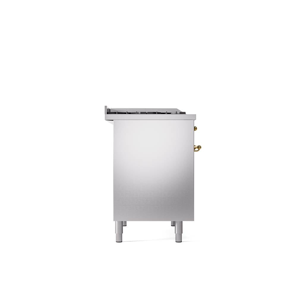 40'' Nostalgie II Series Freestanding Dual Fuel Range - Double Oven - Stainless Steel - Bronze trim - Griddle - Natural Gas