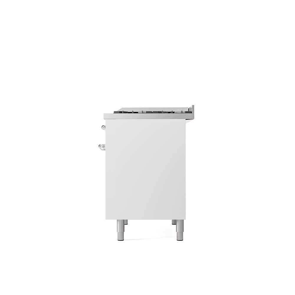 40'' Nostalgie II Series Freestanding Dual Fuel Range - Double Oven - White - Bronze trim - Griddle - Natural Gas