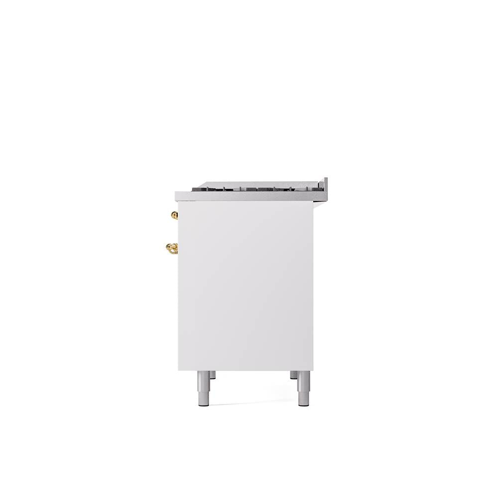 40'' Nostalgie II Series Freestanding Dual Fuel Range - Double Oven - White - Bronze trim - Griddle - Natural Gas