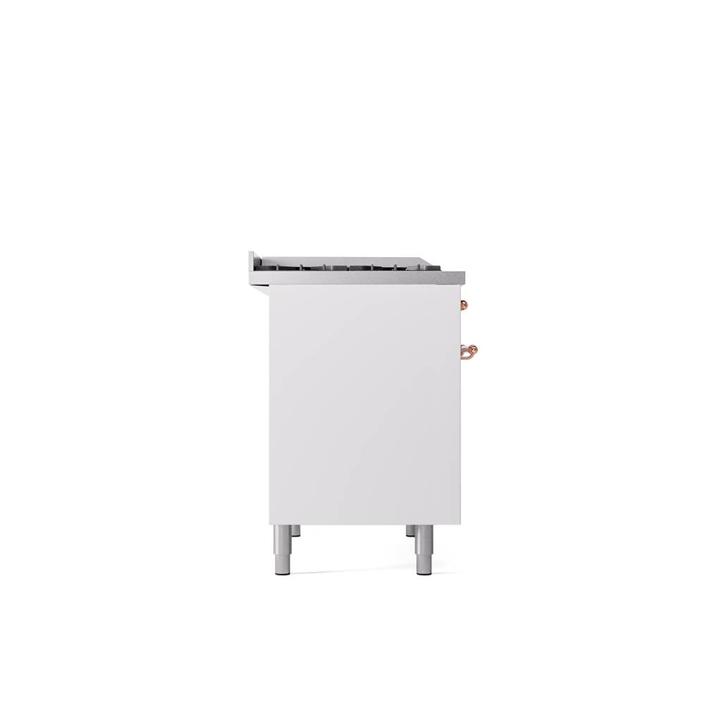 40'' Nostalgie II Series Freestanding Dual Fuel Range - Double Oven - White - Bronze trim - Griddle - Natural Gas